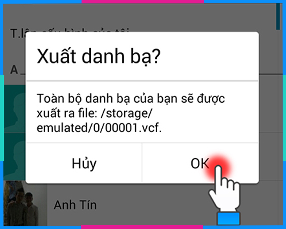 chuyển danh bạ từ android sang iphone vcard B7